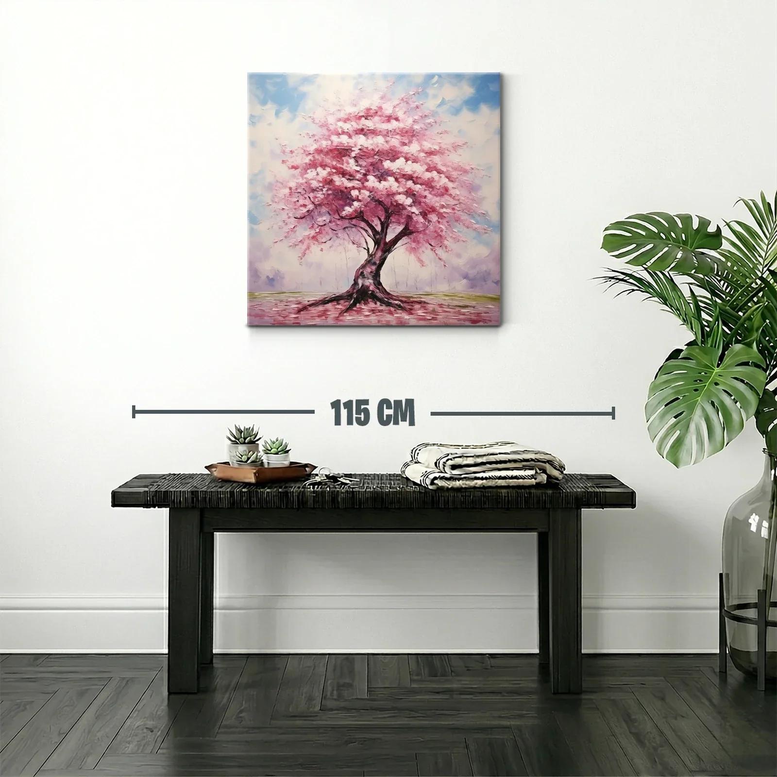 Árbol con flores rosas en paisaje sereno y luminoso — miniatura 2
