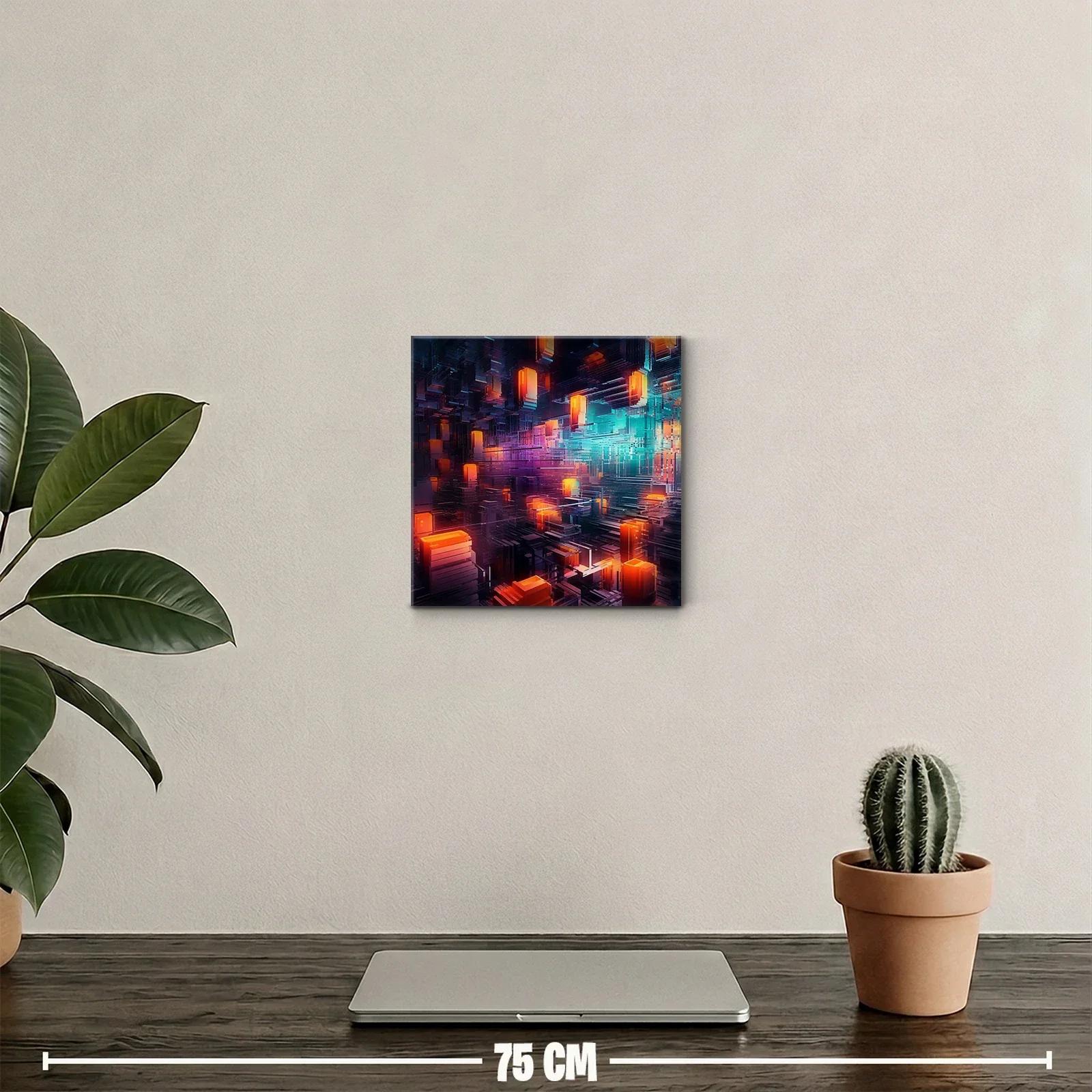 Composición abstracta con luces cálidas y tonos fríos contrastantes — miniatura 2