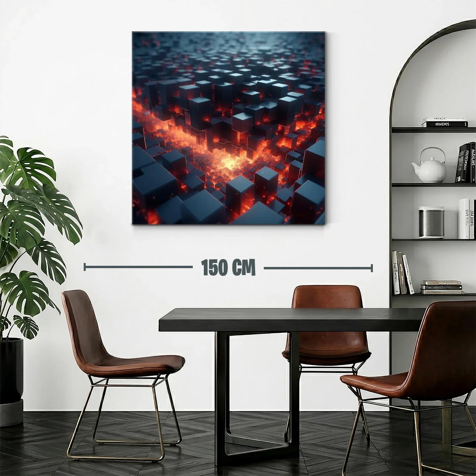 Cuadro urbano futurista con luces de lava incandescentes — miniatura 2