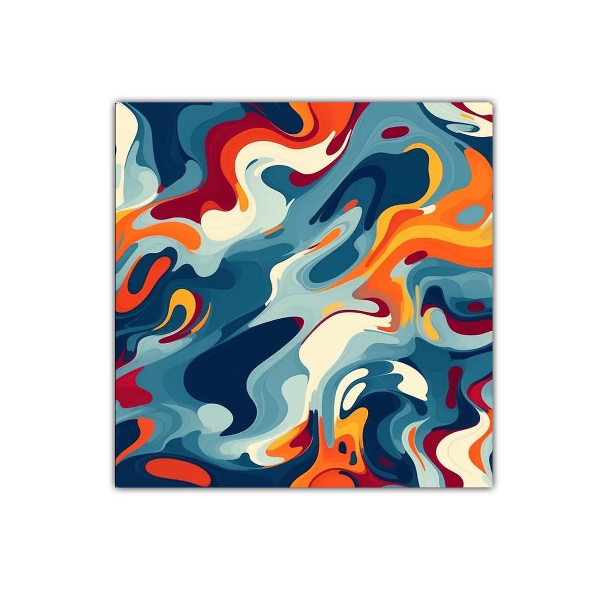 Cuadro abstracto con colores vivos y dinámicos en movimiento — miniatura 1