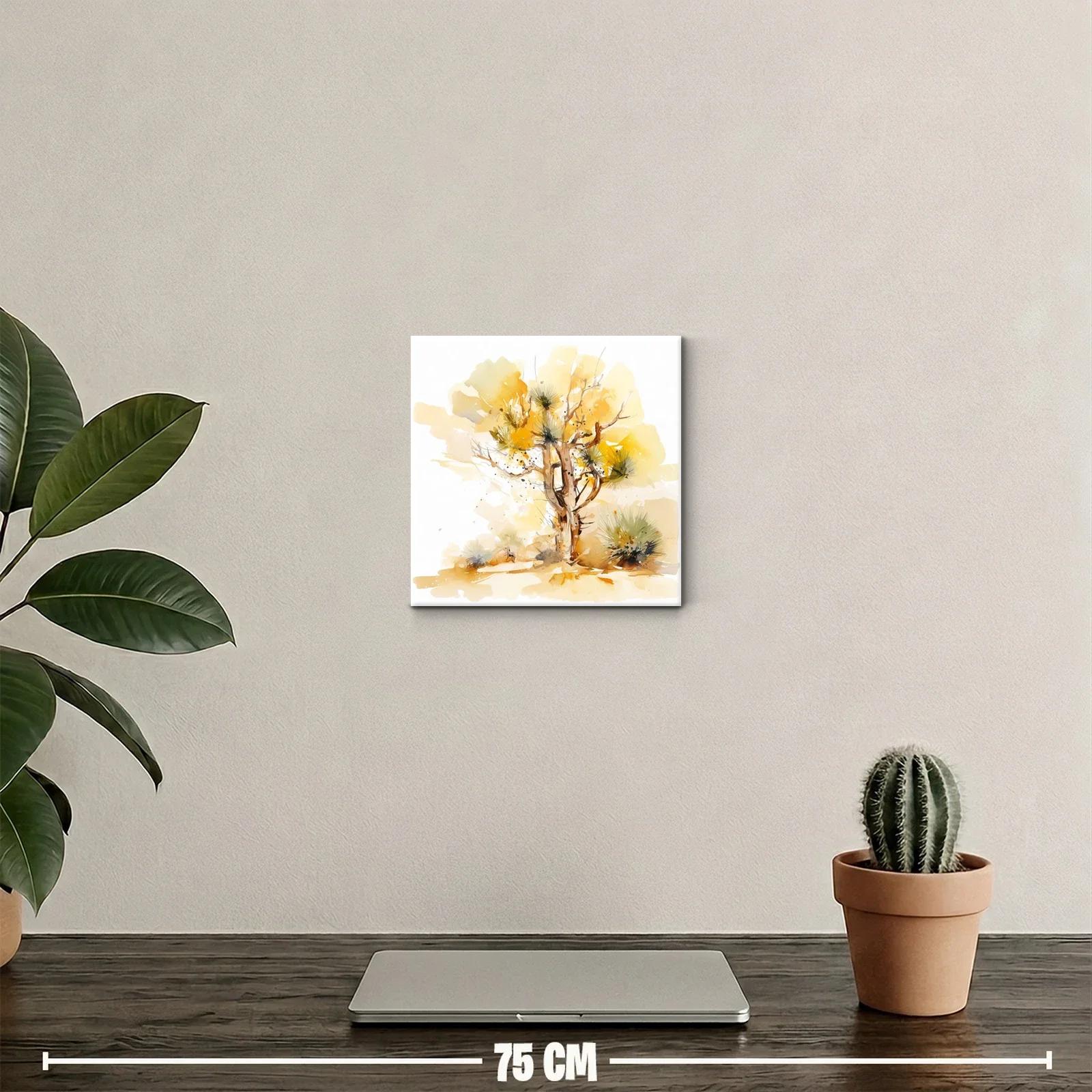 Árbol dorado en paisaje abstracto vibrante y natural — miniatura 2