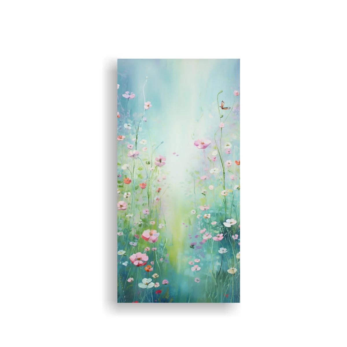 Cuadro de flores silvestres rosadas con acentos blancos — imagen principal