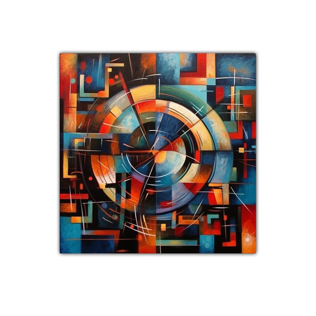 Composición abstracta con formas geométricas y colores vibrantes