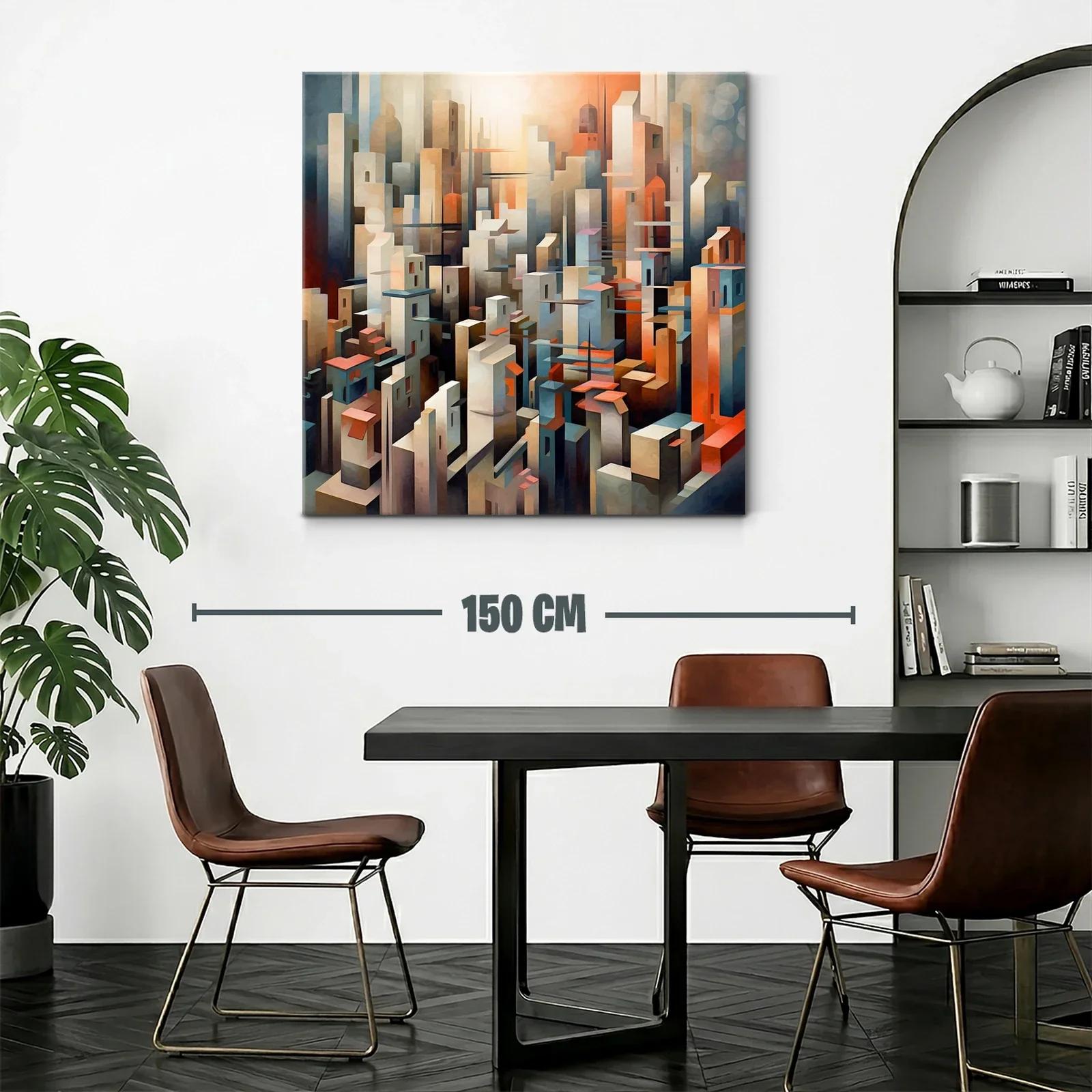 Ciudad futurista con tonos cálidos y fríos — miniatura 2