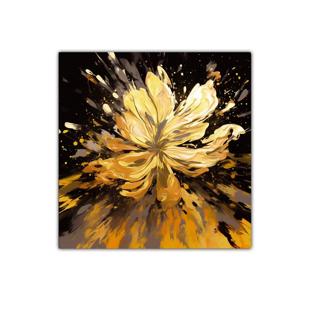 Explosión Dorada Floral para Decoración Moderna