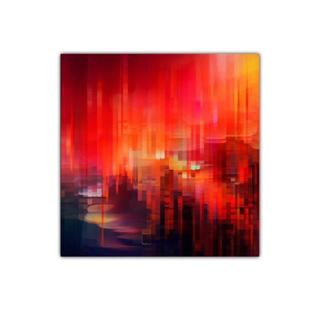 Composición abstracta en tonos cálidos y vibrantes