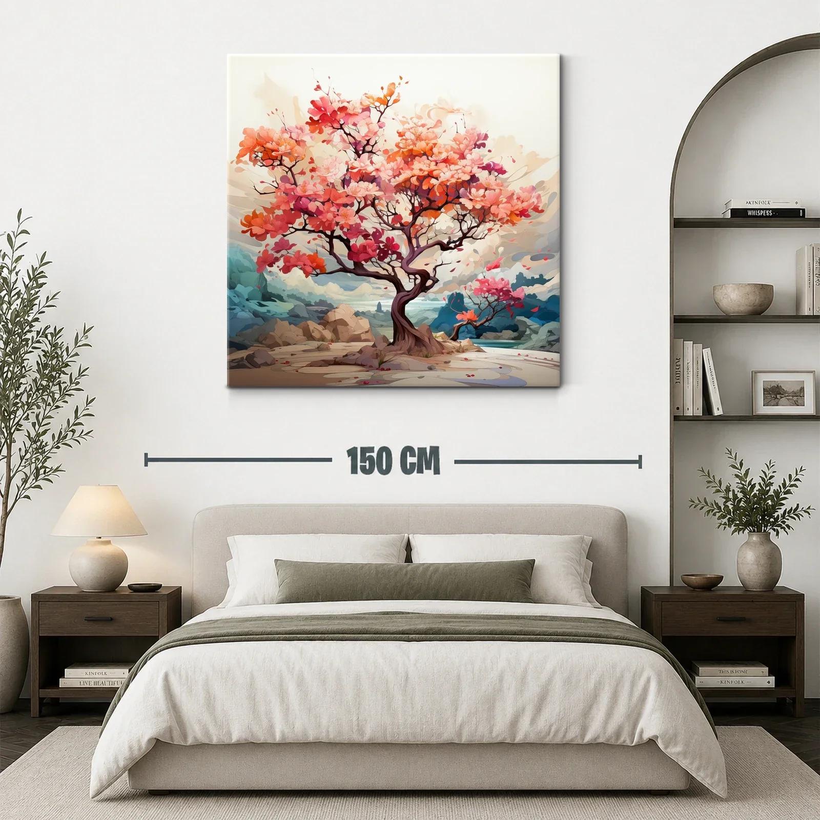 Árbol de flores vibrantes en paisaje sereno y etéreo — miniatura 3