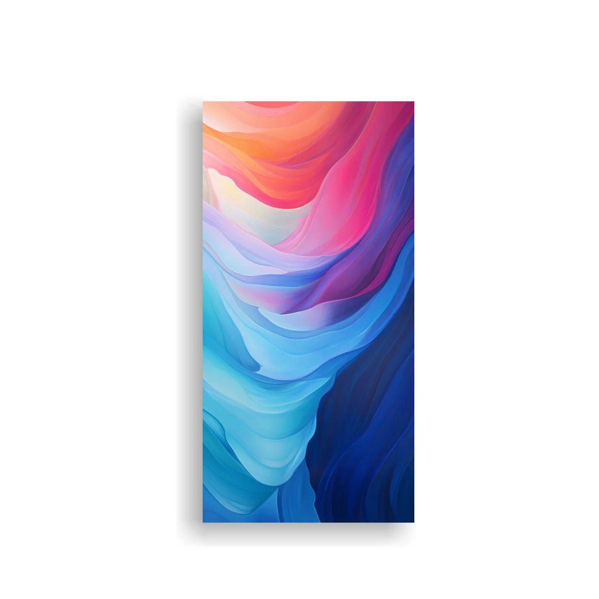 Cuadro capas fluidas de color en pliegues ondulados