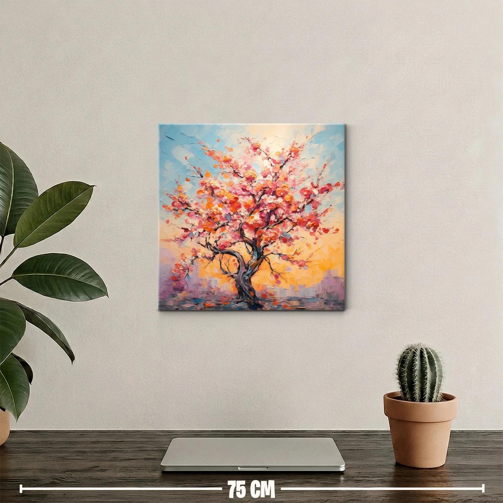 Árbol en flor con vibrantes tonos rosas y naranjas — miniatura 2