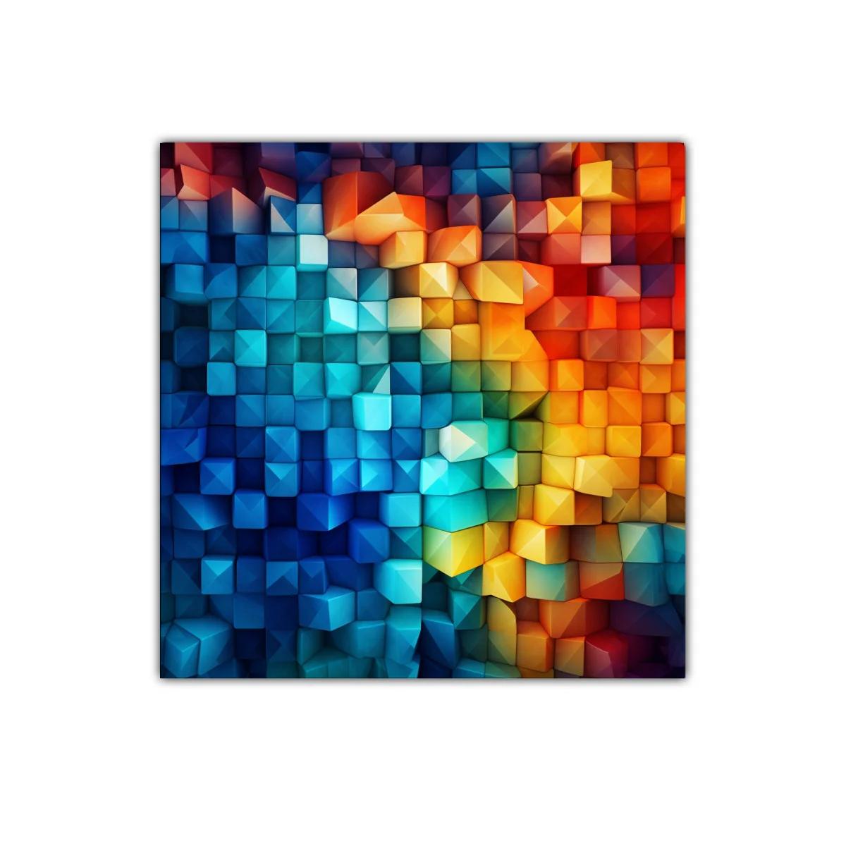 Decorativo cuadro abstracto en bloques de color vibrante — imagen principal