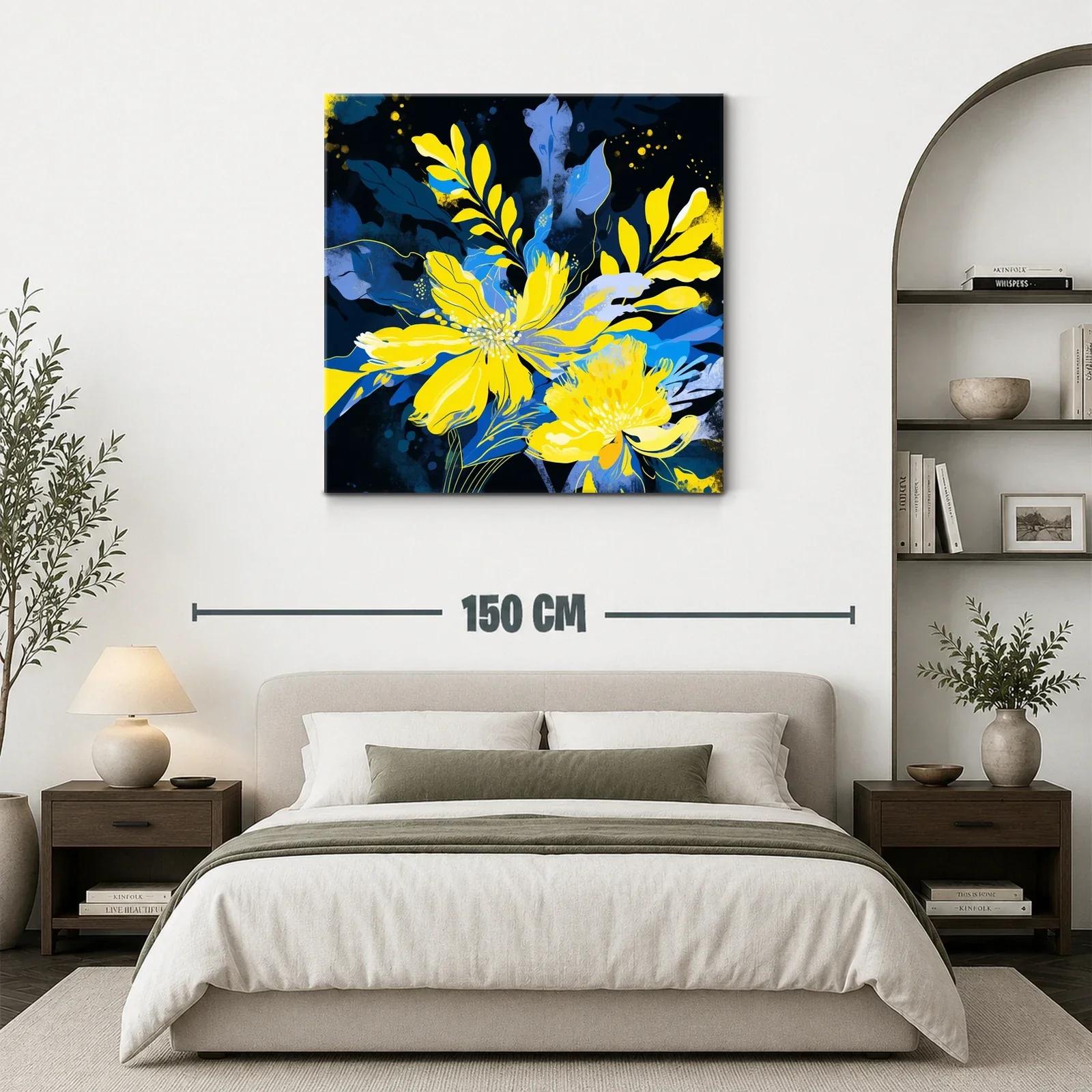 Flores vibrantes en tonos amarillos y azules expresivos — miniatura 3