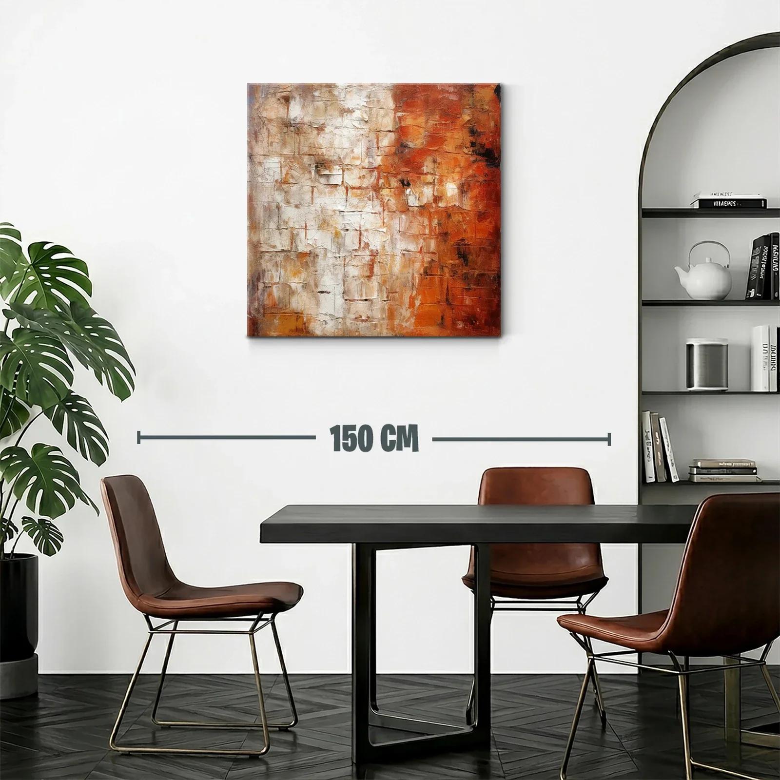 Cuadro abstracto con tonos cálidos y texturas envolventes — miniatura 2