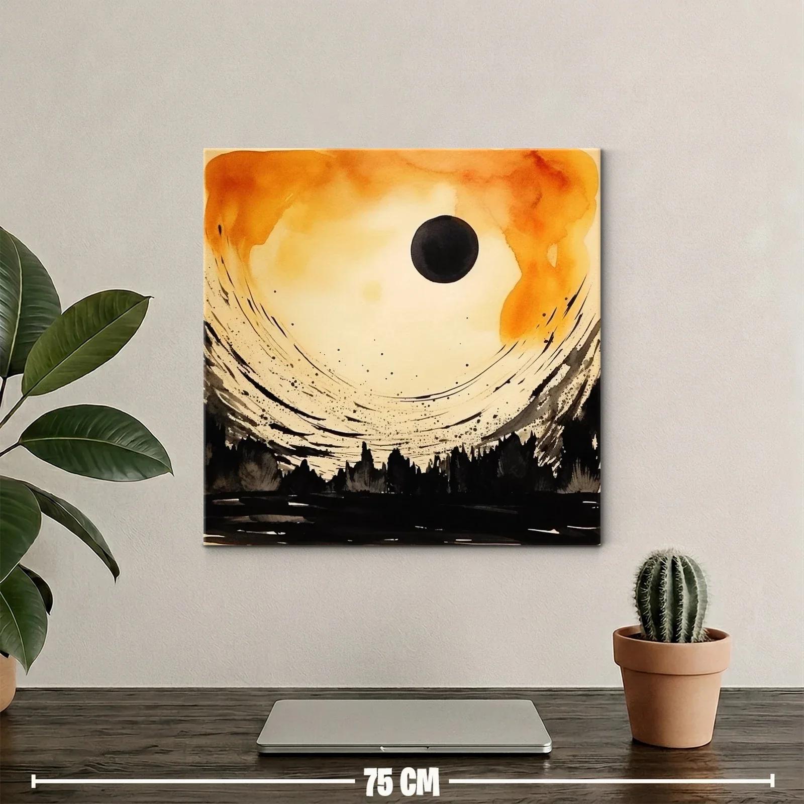 Atardecer abstracto con siluetas y cielo dramático — miniatura 2