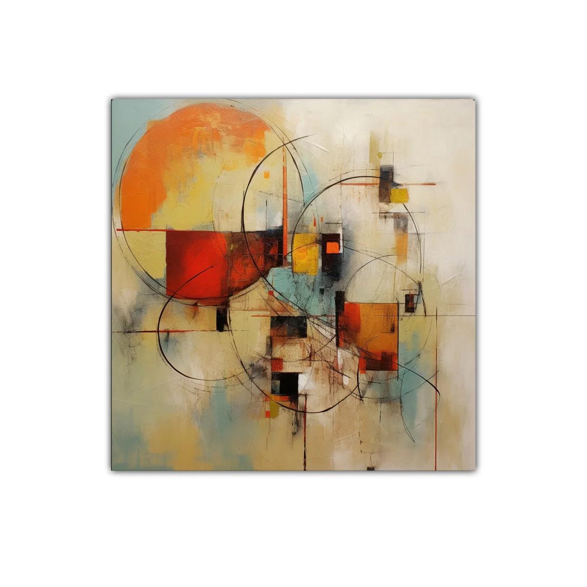 Composición abstracta en tonos cálidos y líneas dinámicas