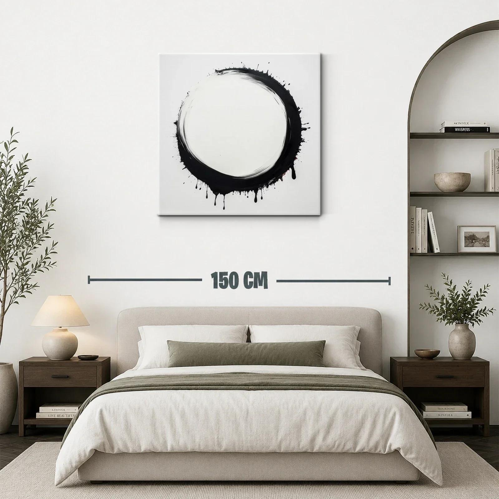 Círculo negro abstracto con efecto de goteo en fondo blanco — miniatura 3