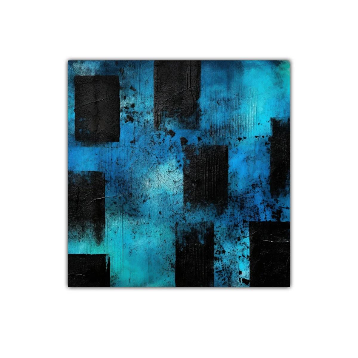 Cuadro abstracto en tonos azules y negros — imagen principal