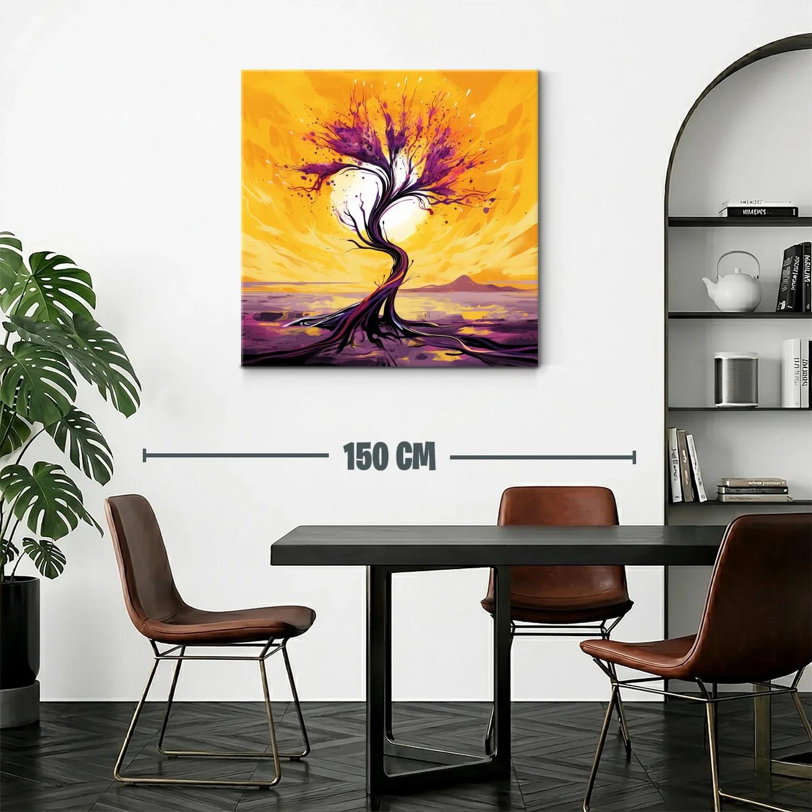 Árbol abstracto en vibrantes tonos morados y amarillos — miniatura 2