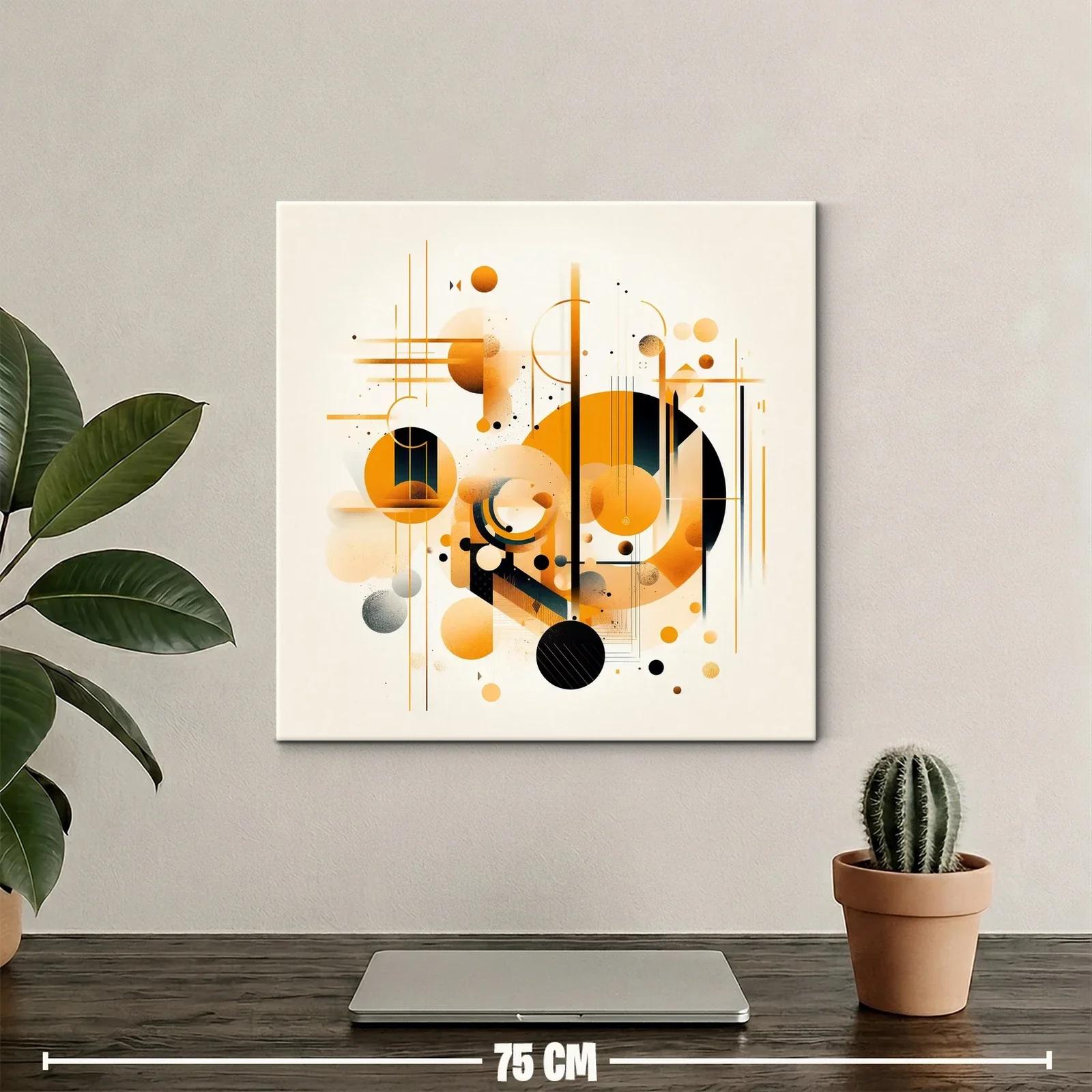 Composición abstracta con círculos y líneas naranjas — miniatura 2