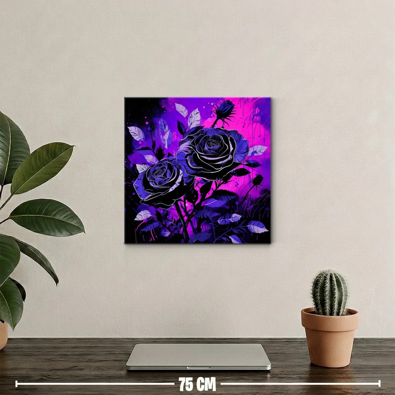 Impactante ramo de rosas en tonos púrpura y negro — miniatura 2