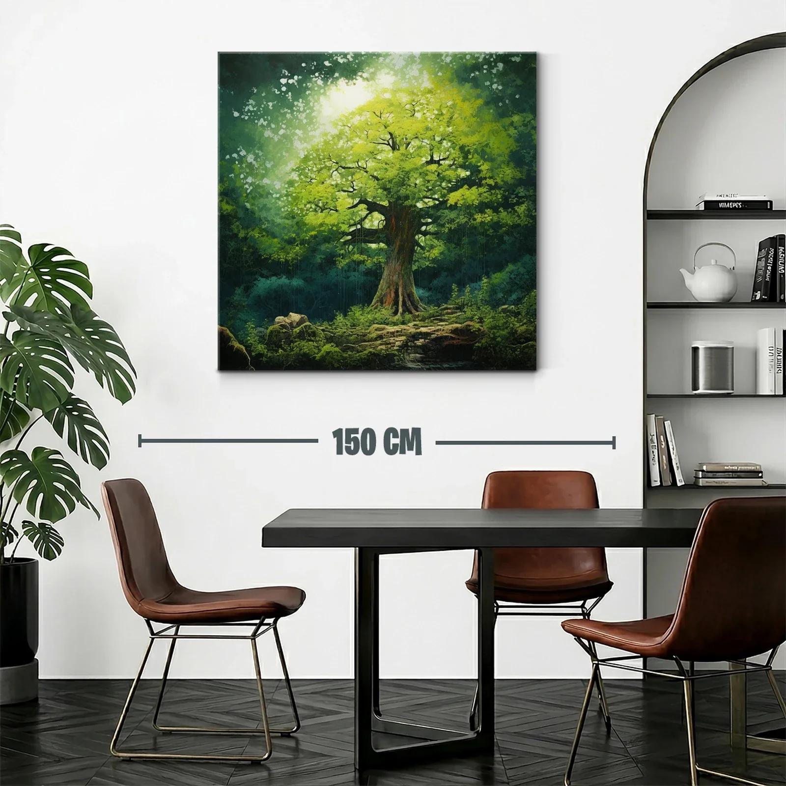 Árbol iluminado en un bosque tranquilo y encantador — miniatura 2