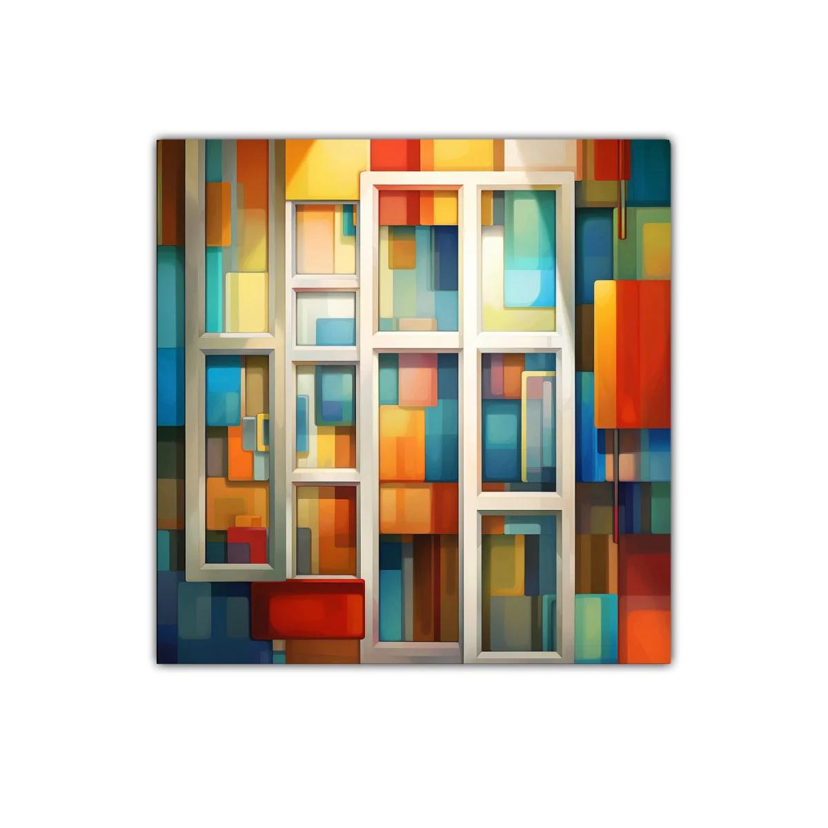 Composición Abstracta con Formas Geométricas y Colores Vivos