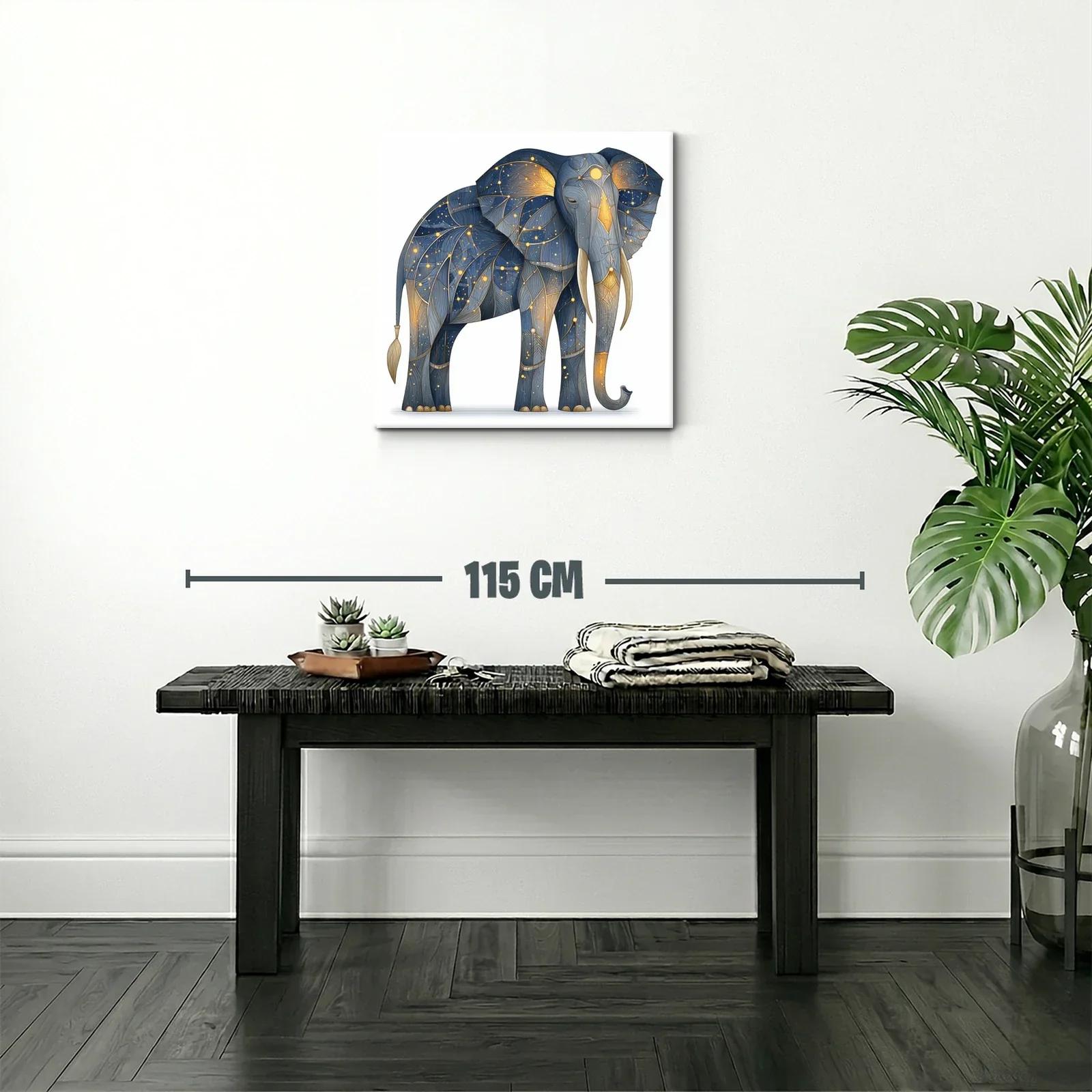 Elefante místico con constelaciones doradas y azul noche — miniatura 2