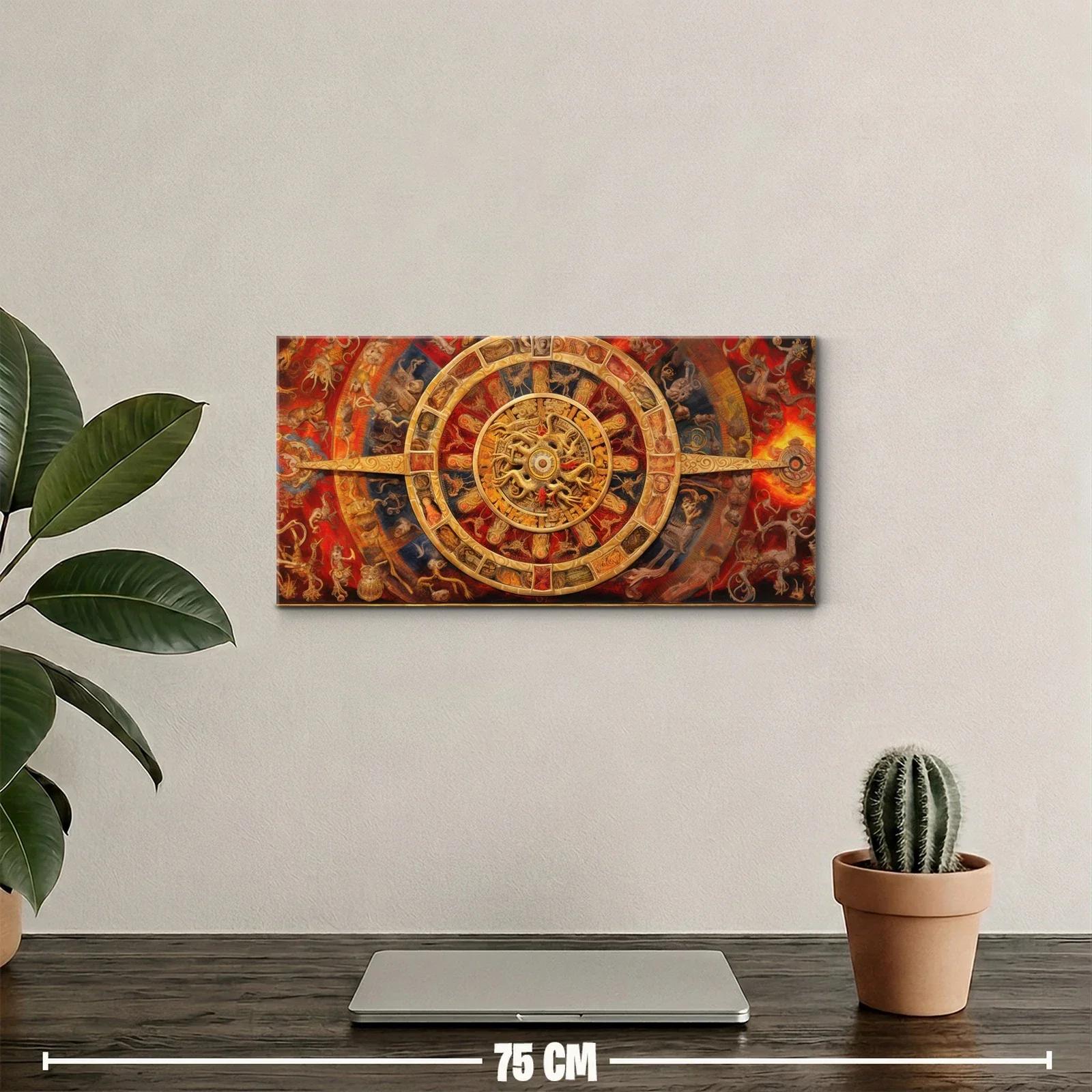 Cuadro rueda del zodiaco con destellos naranjas — miniatura 2