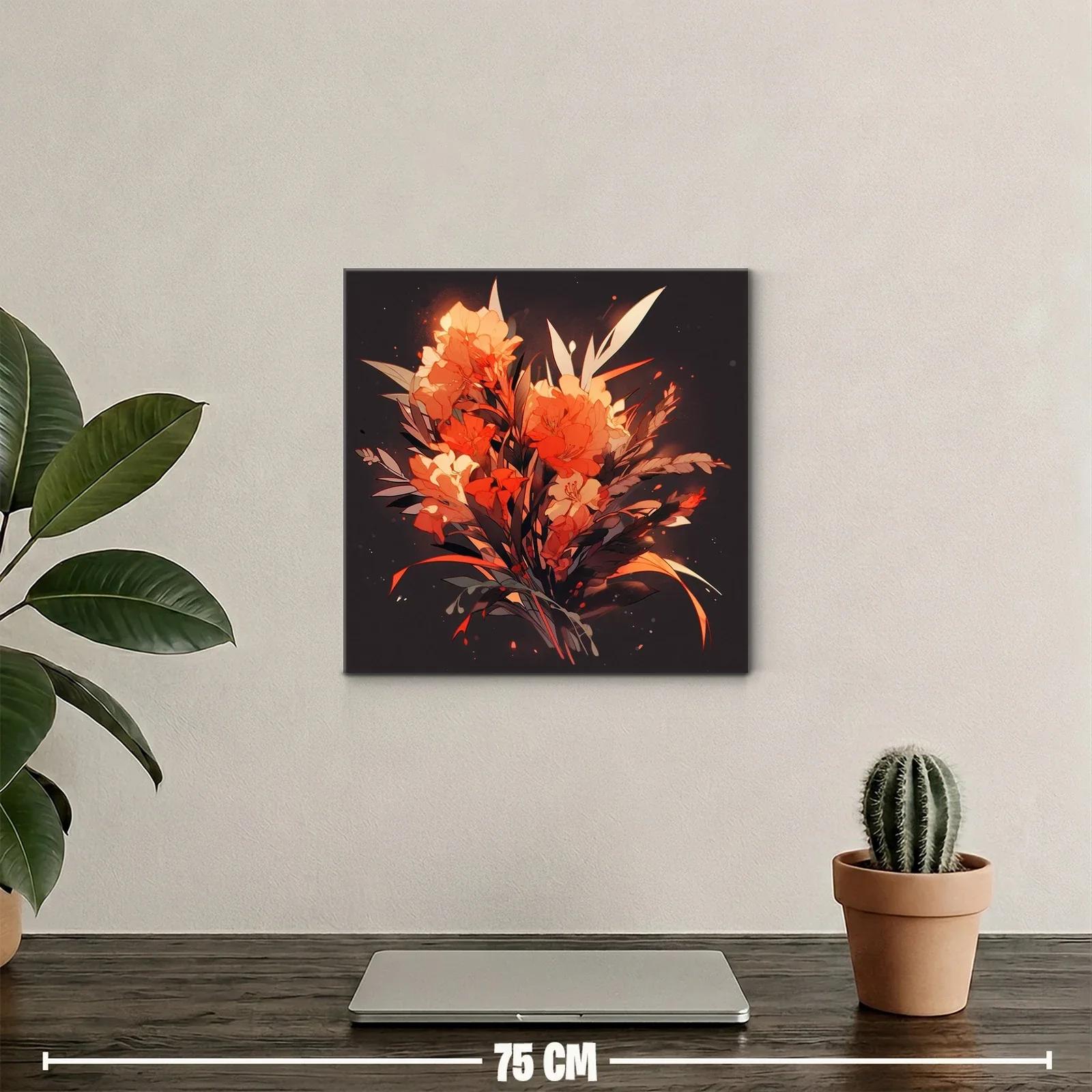 Ramo de flores cálidas sobre fondo oscuro — miniatura 2