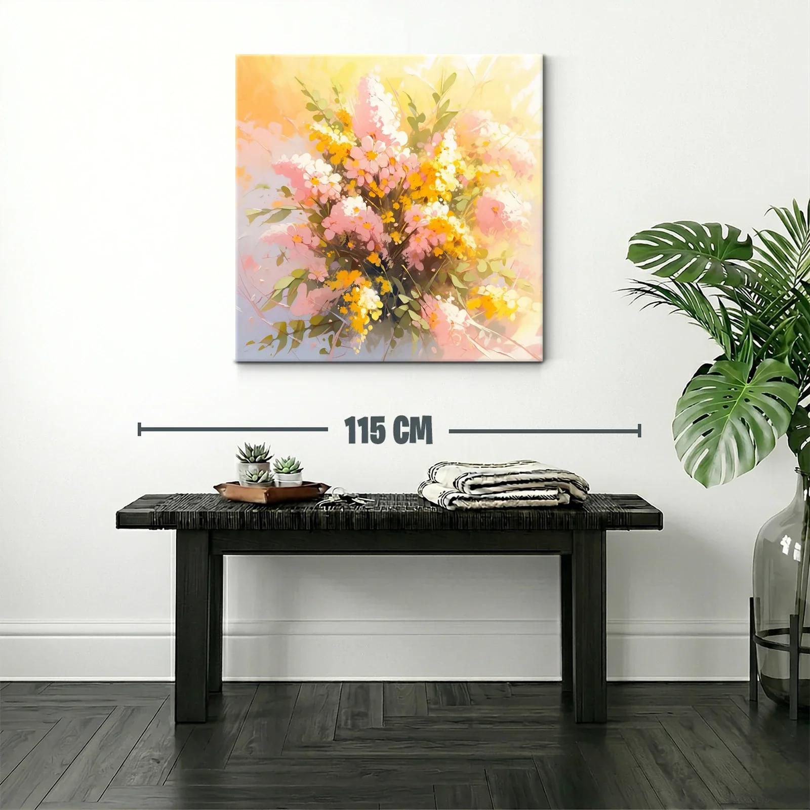 Ramo luminoso de flores en tonos cálidos y suaves — miniatura 2