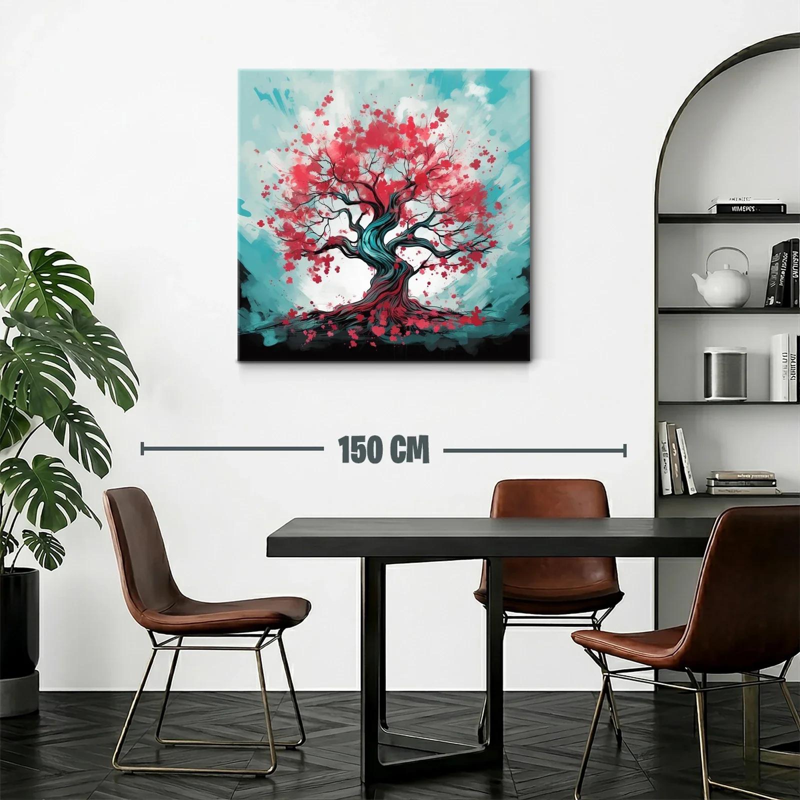 Árbol en flor con vibrantes tonos rojos y azules — miniatura 2