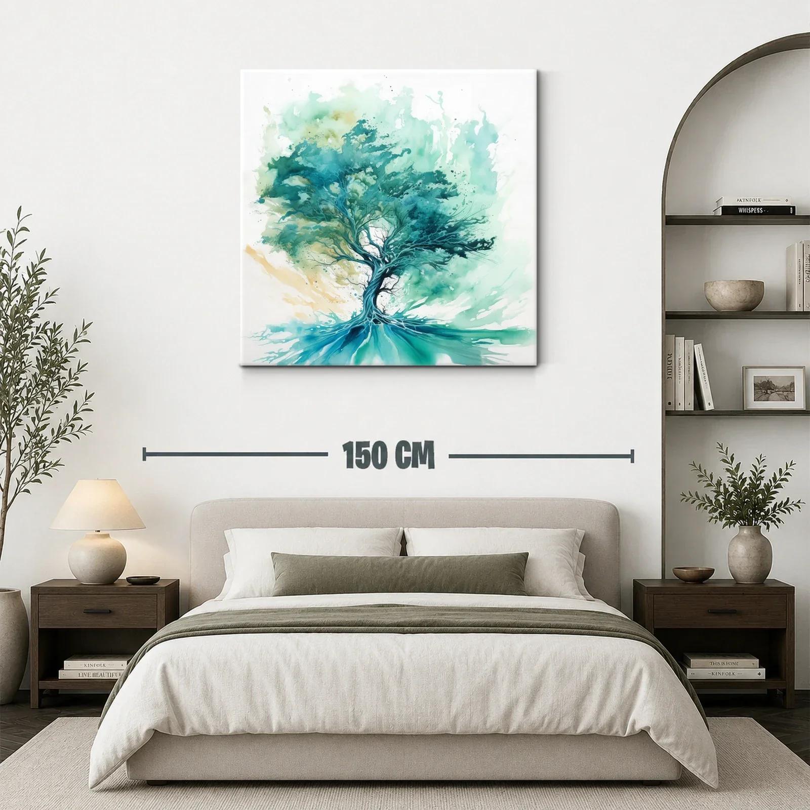Árbol abstracto con tonos verdes y azules en movimiento — miniatura 3