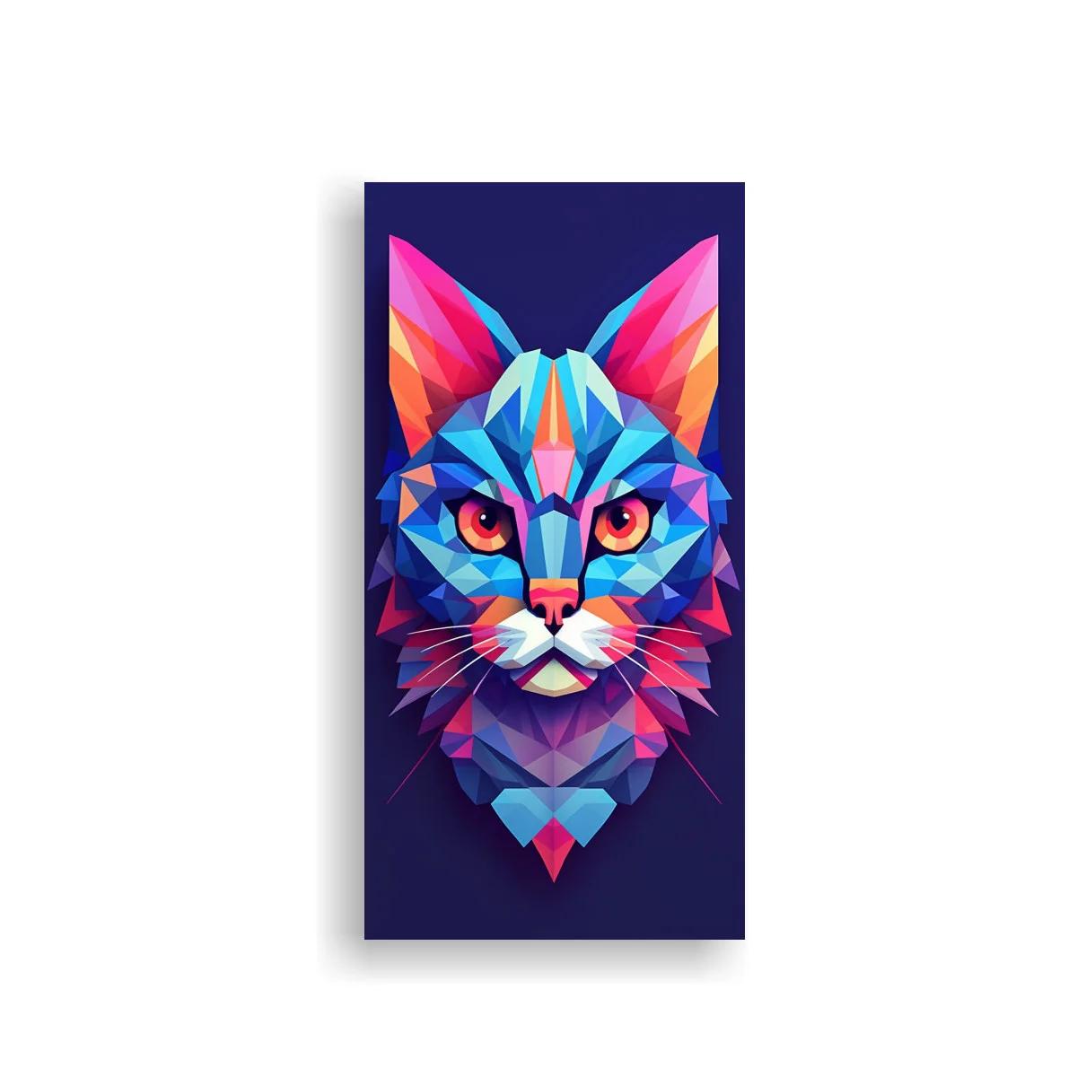 Cuadro gato de colores geométrico — imagen principal