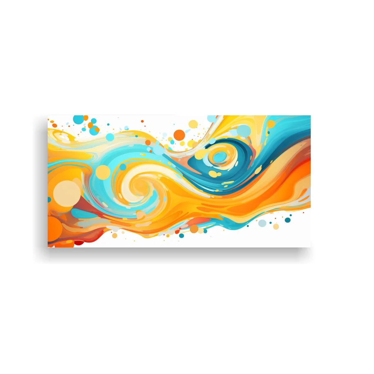 Cuadro olas abstractas de color con remolinos entrelazados