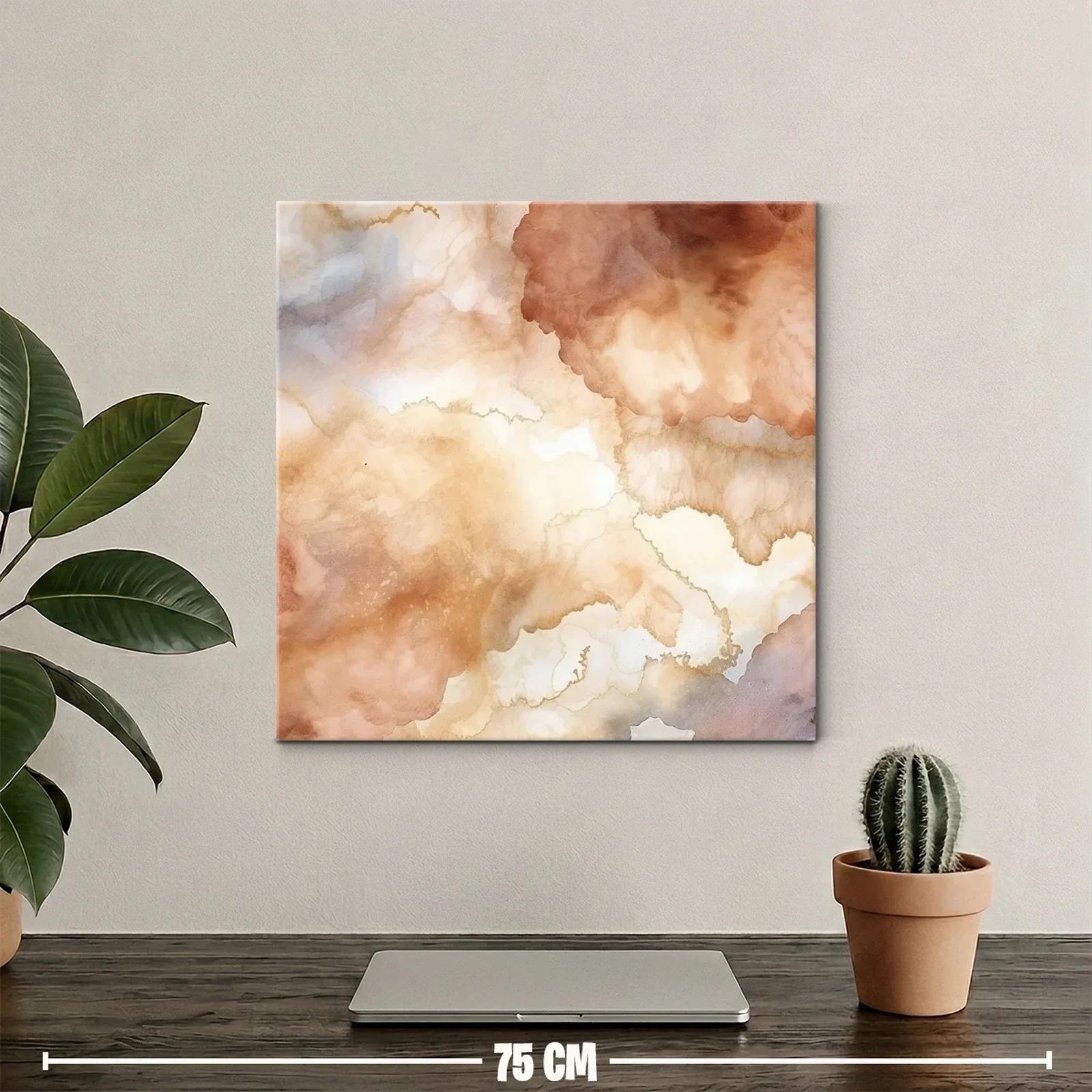 Cuadro abstracto en tonos tierra cálidos y suaves — miniatura 2