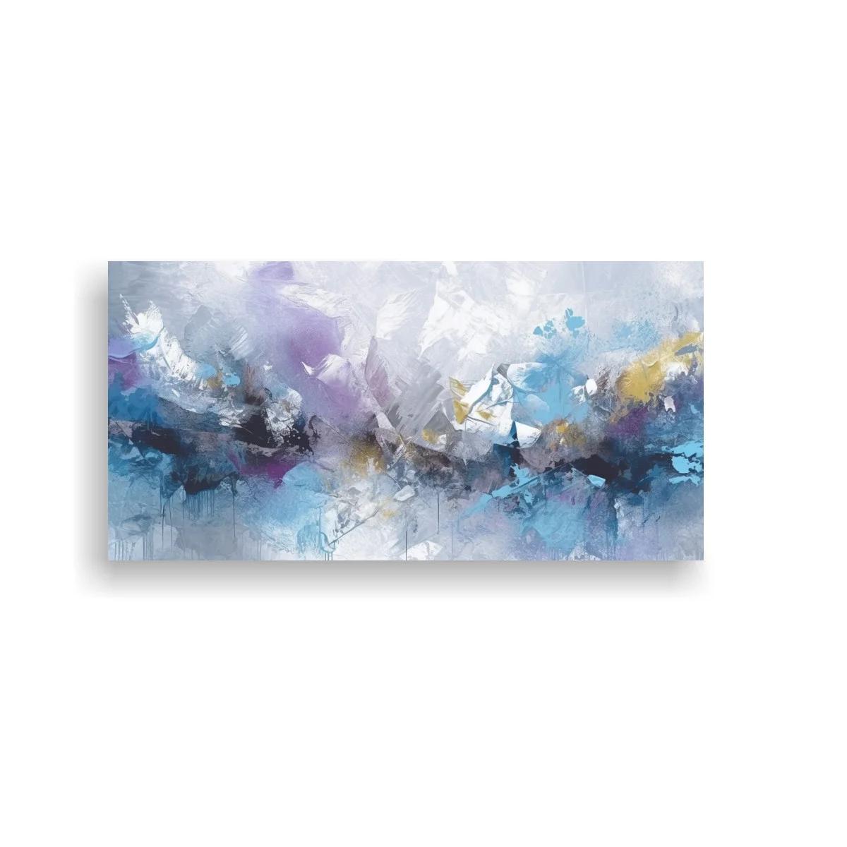 Cuadro abstracción azul y violeta con banda luminosa