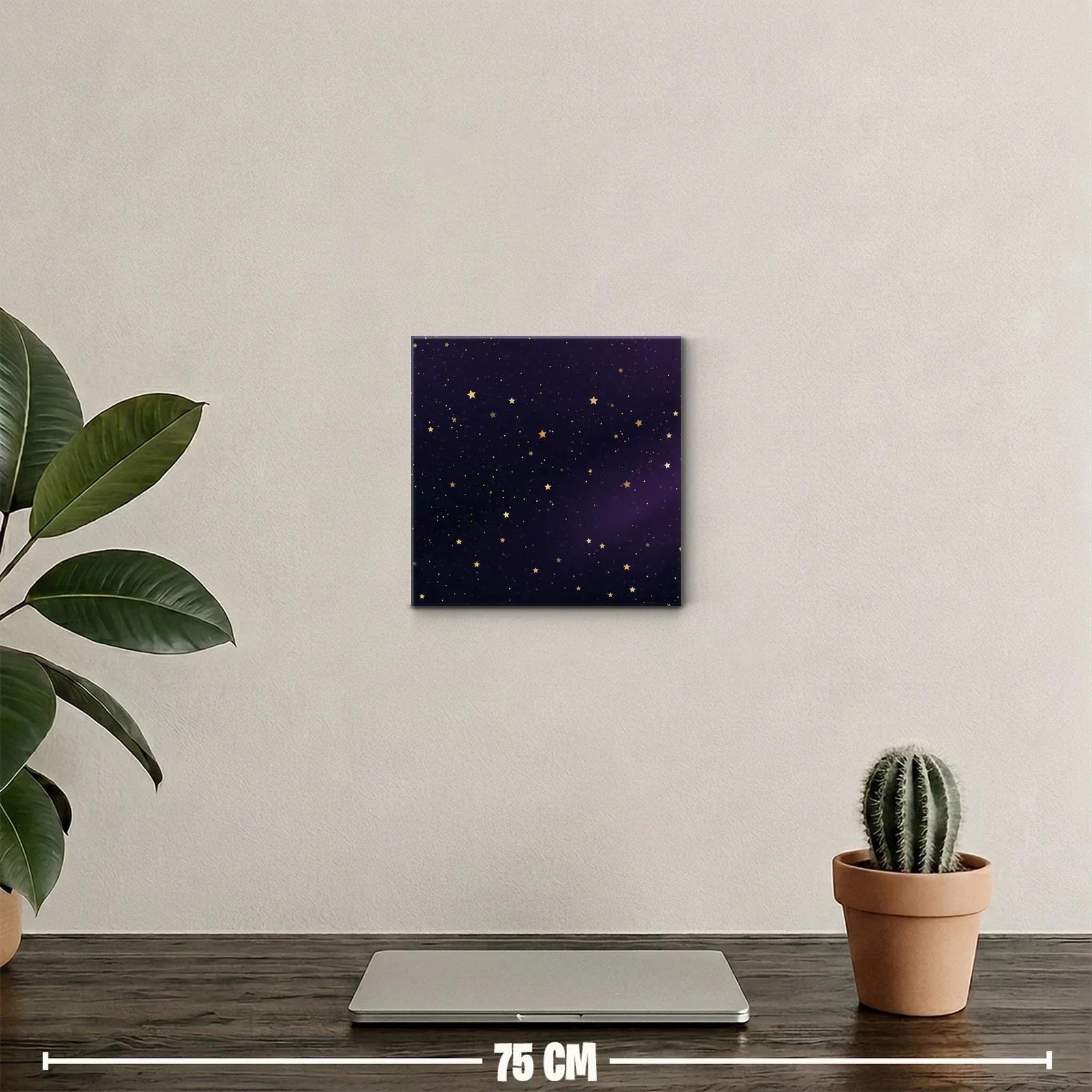 Cuadro Estrellado con Fondo Nocturno en Tonos Morados — miniatura 2