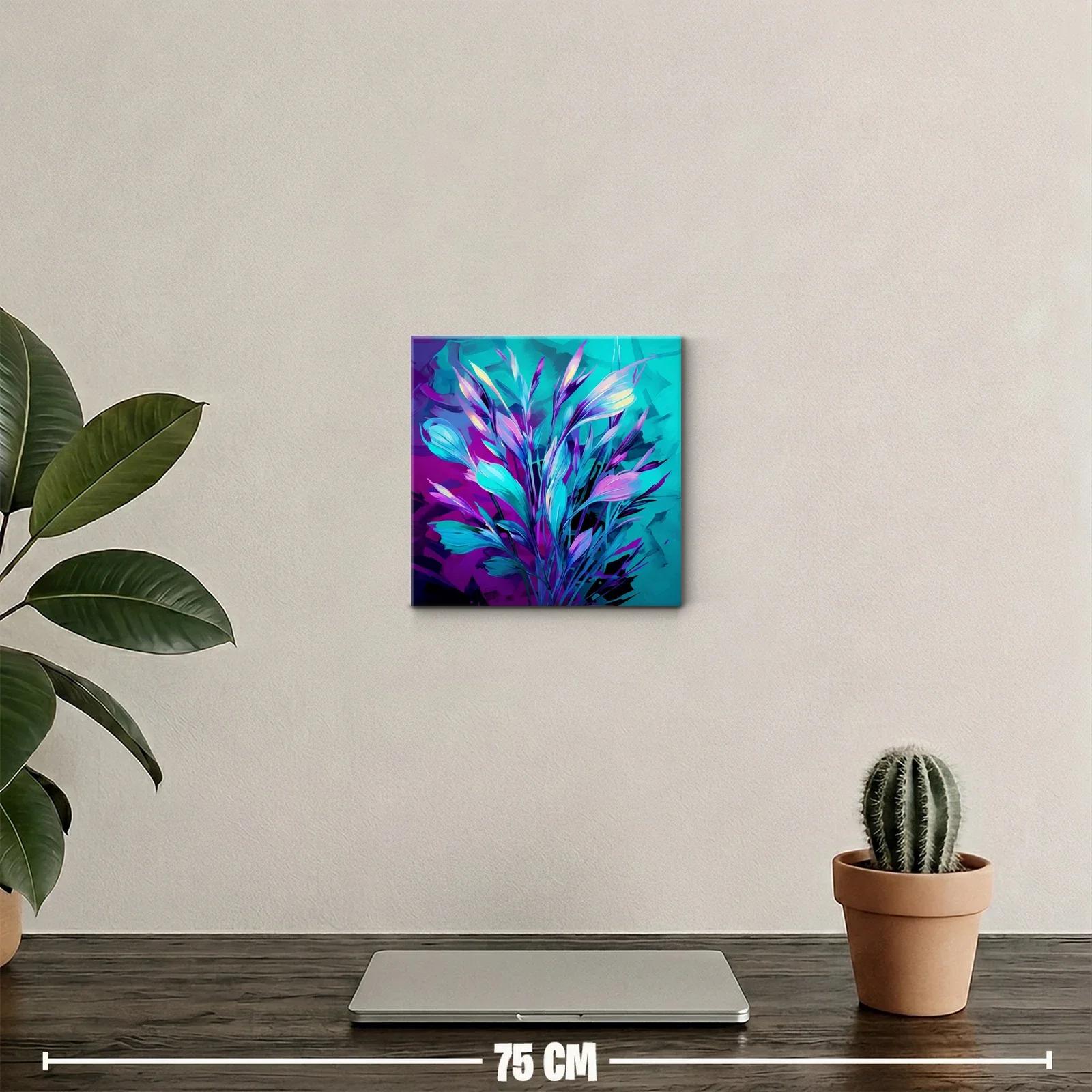 Flores vibrantes con tonos azul y púrpura surrealistas — miniatura 2