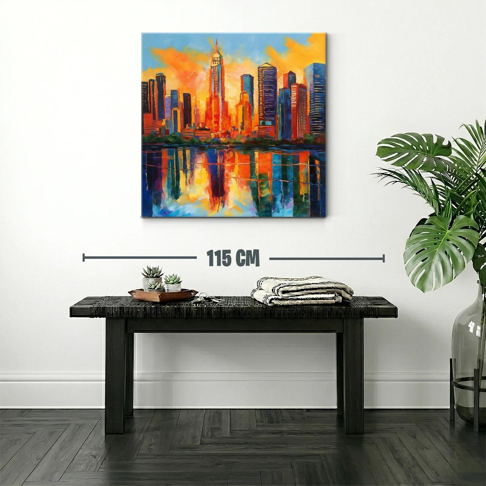 Atardecer vibrante en ciudad con reflejos impresionantes — miniatura 2