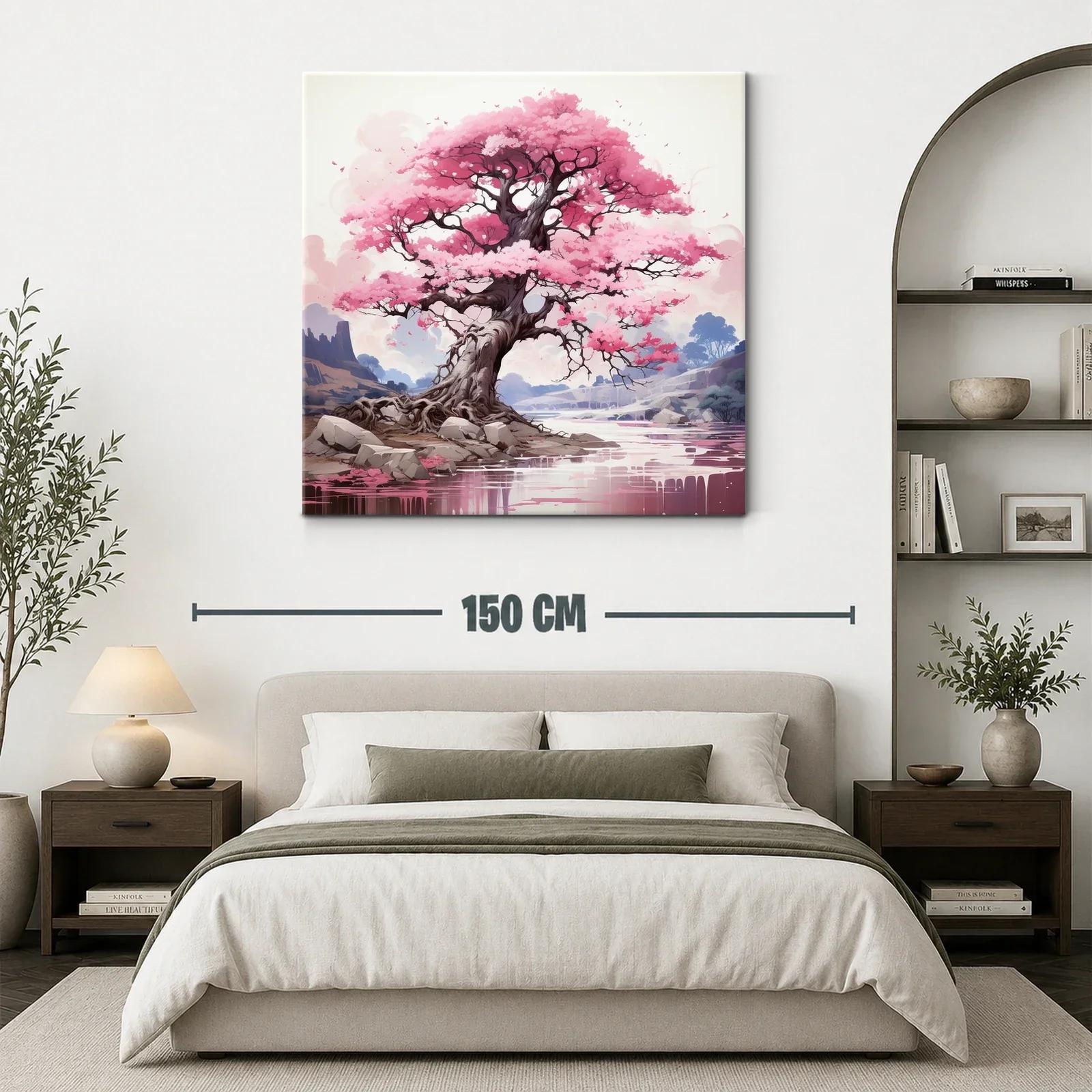 Impresionante árbol de flores rosas en paisaje sereno — miniatura 3