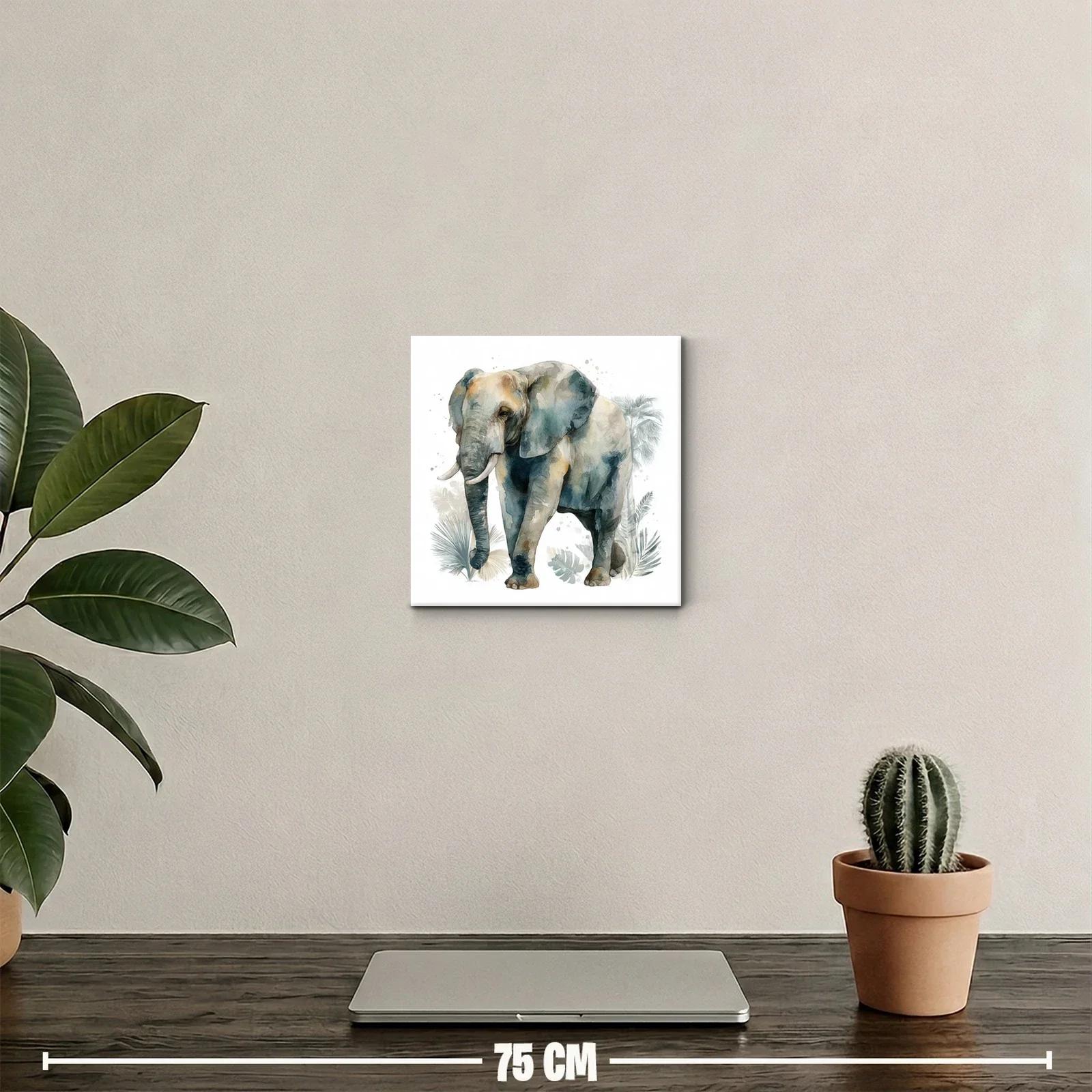 Cuadro decorativo elefante natural en tonos suaves y elegantes — miniatura 2
