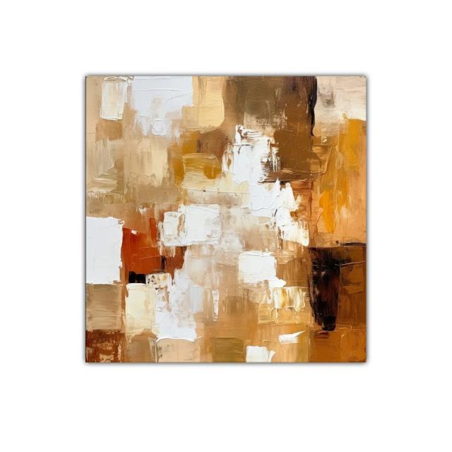 Cuadro abstracto en tonos cálidos marrones y beige