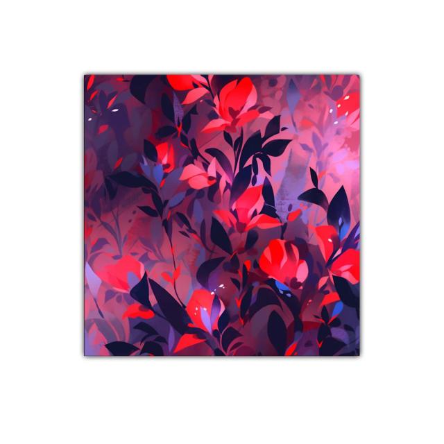 Cuadro decorativo con flores vibrantes y contrastes intensos