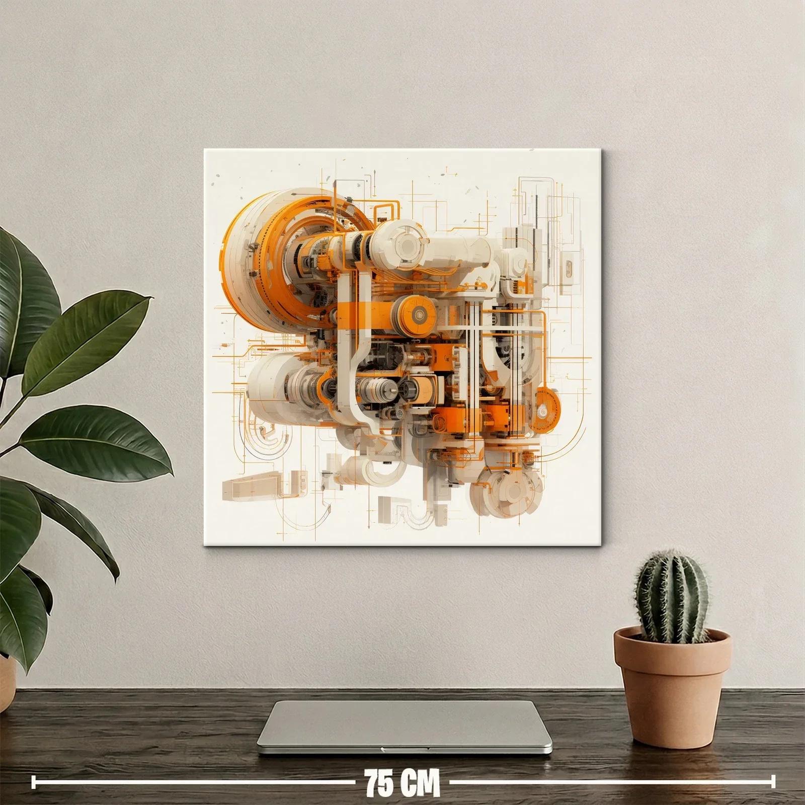 Composición abstracta futurista en tonos naranjas y neutros — miniatura 2