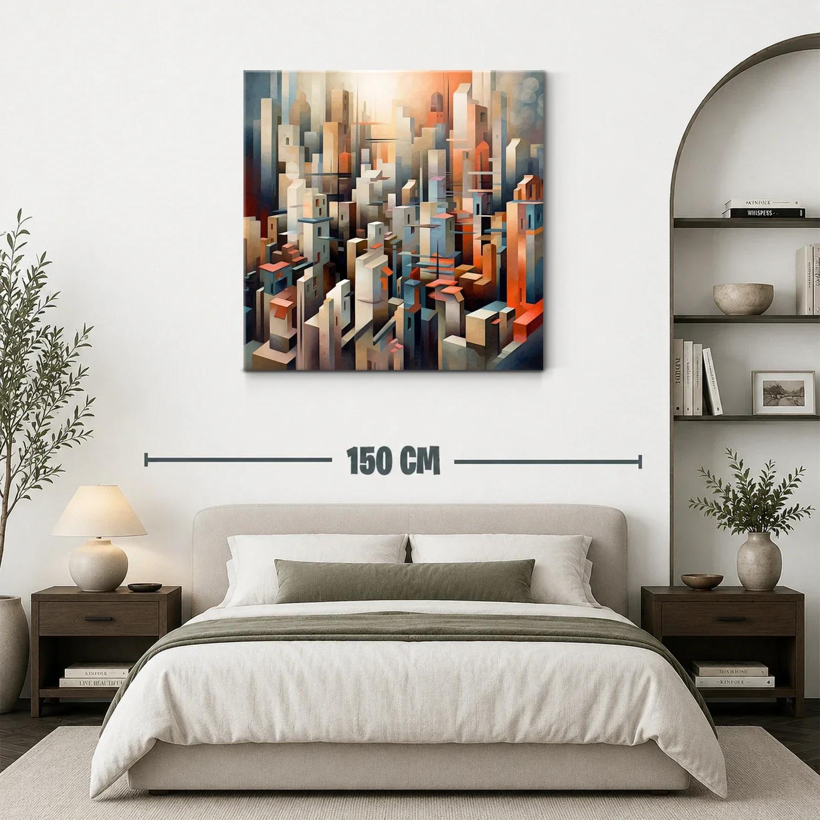 Ciudad futurista con tonos cálidos y fríos — miniatura 3