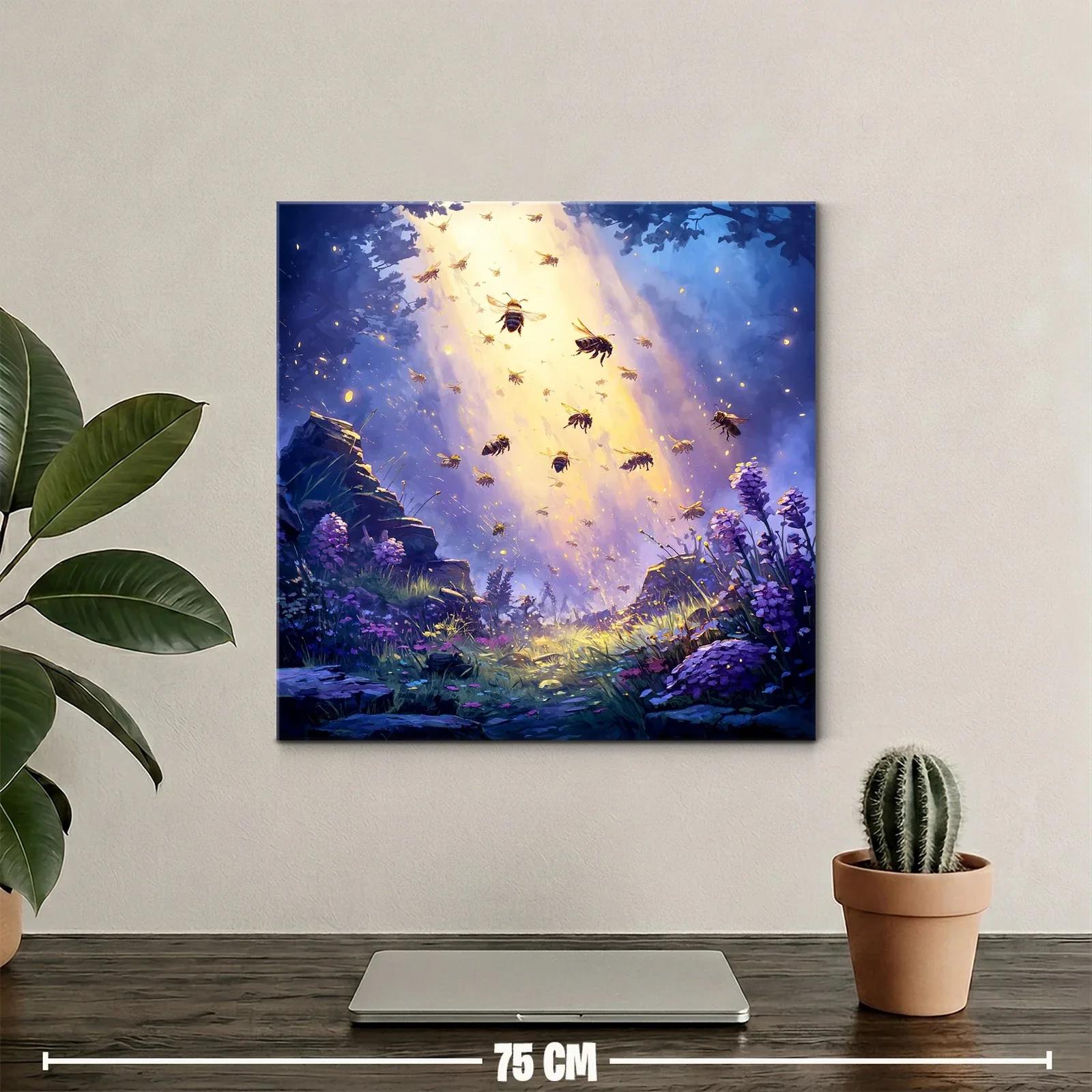 Colmena iluminada en un paisaje mágico al atardecer — miniatura 2