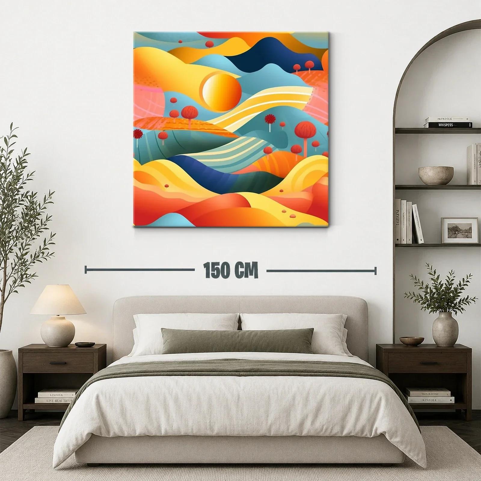 Paisaje abstracto en ondas cálidas y tonos vibrantes — miniatura 3