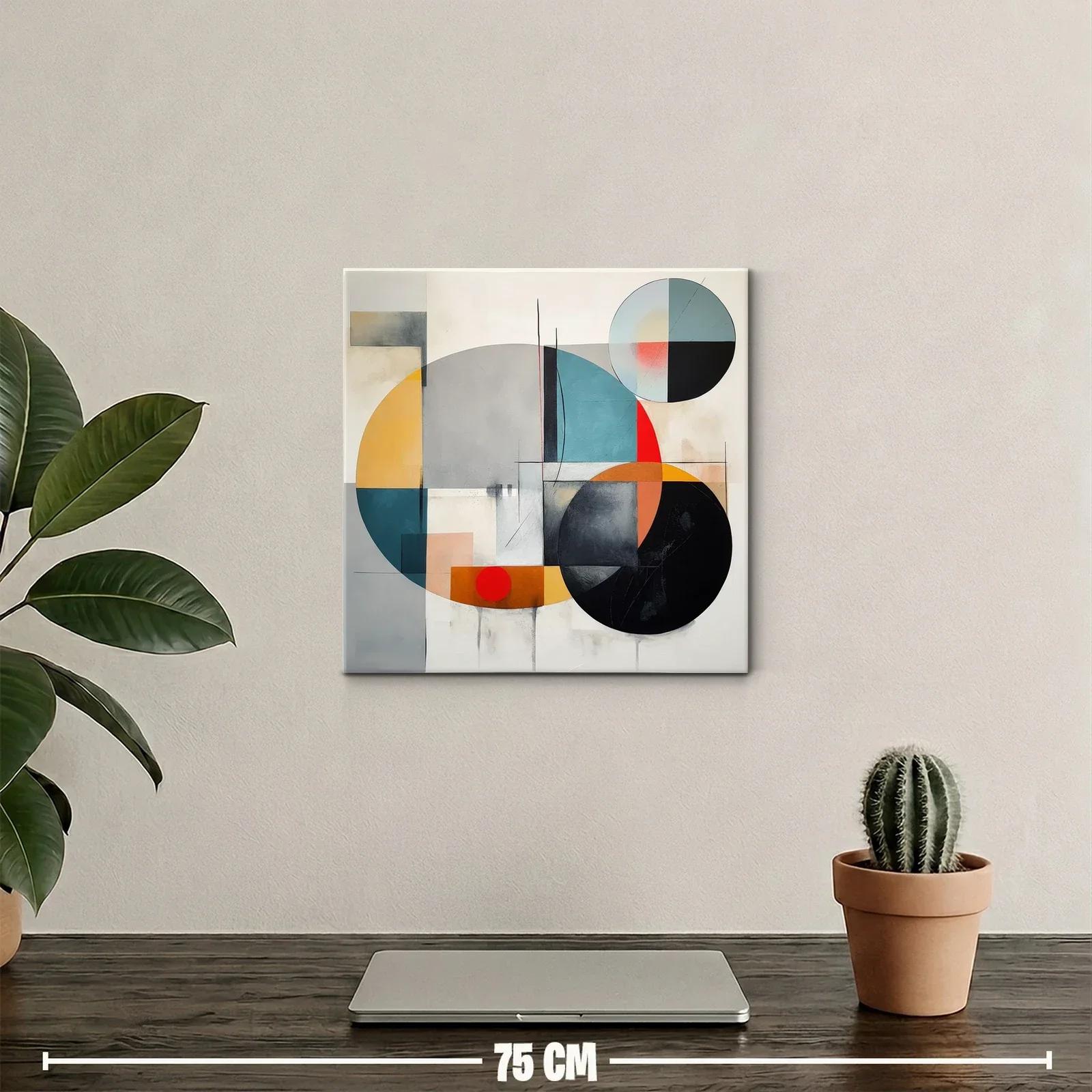 Composición geométrica con círculos y tonos cálidos y fríos — miniatura 2