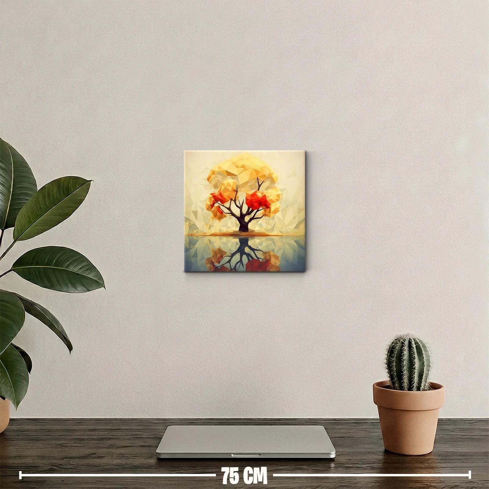 Árbol abstracto con tonos cálidos y reflejo sereno — miniatura 2