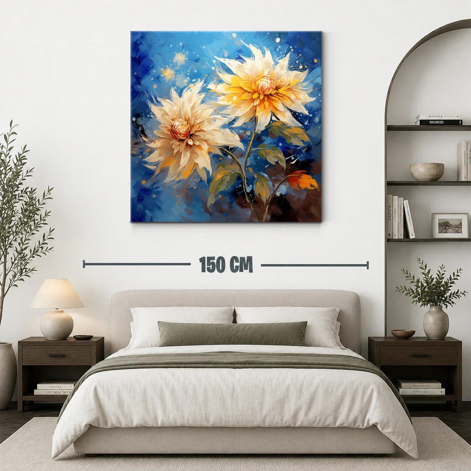 Flores luminosas en vibrantes tonos cálidos y fríos — miniatura 3