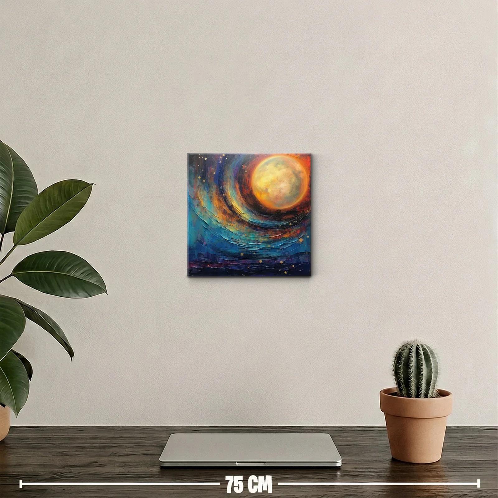 Cuadro decorativo con luz lunar y cielo estrellado vibrante — miniatura 2